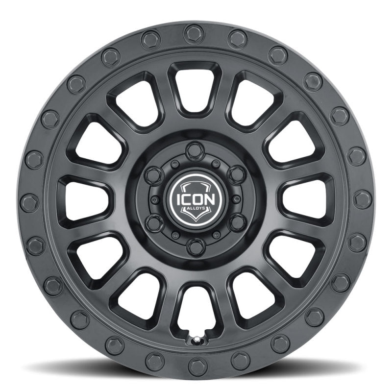 ICON Hulse 17 X 8.5 6 X 5.5 0mm Offset 4.75in BS Double Black ICON Wheels - Cast  AXOPROS