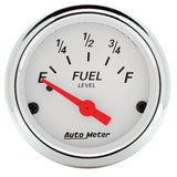 Autometer Arctic White 52mm 0E-90F Short Sweep Electronic Fuel Level Gauge AutoMeter Gauges  AXOPROS