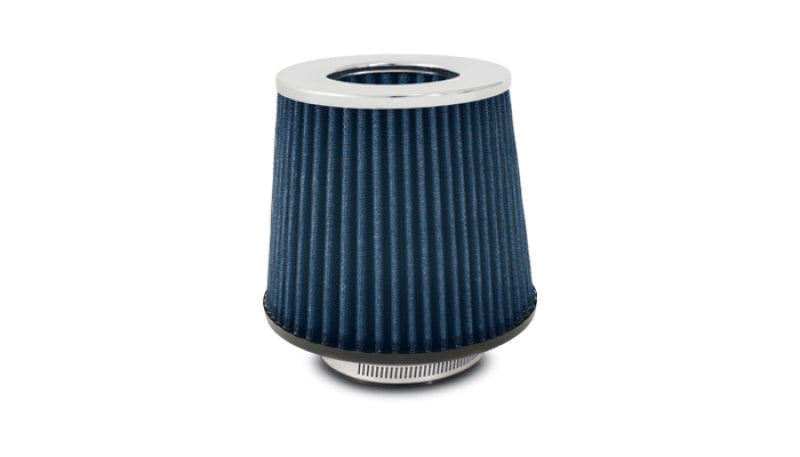 Vibrant Open Funnel Perf Air Filter (5in Cone O.D. x 5in Tall x 3in inlet I.D.) - Chrome Filter Cap Vibrant Air Filters - Universal Fit  AXOPROS