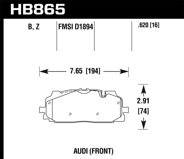 Hawk 18-19 Audi S5 Performance Ceramic Street Front Brake Pads Hawk Performance Brake Pads - Performance  AXOPROS