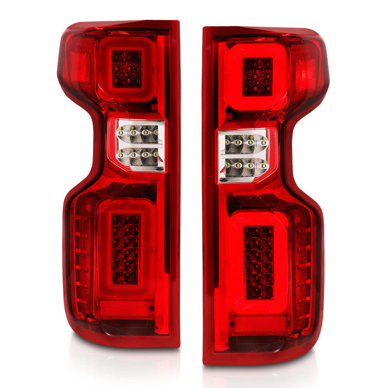 Anzo 19-21 Chevy Silverado Work Truck Full LED Tailights Chrome Housing Red Lens G2(w/C Light Bars) ANZO Tail Lights  AXOPROS