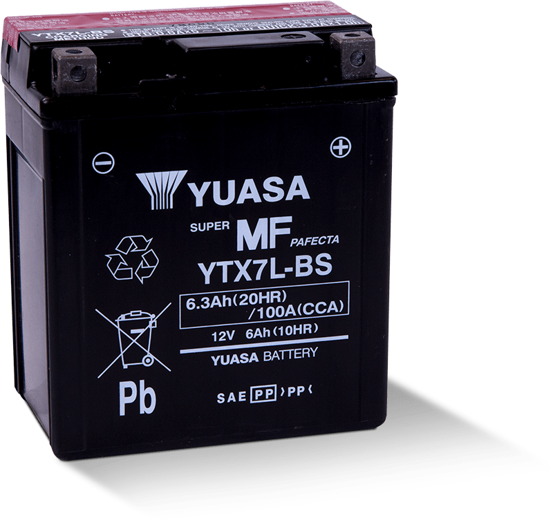 Yuasa YTX7L-BS Maintenance Free AGM 12-Volt Battery w/Bottle Yuasa Battery Batteries  AXOPROS