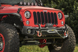 Rugged Ridge 07-18 Jeep Wrangler JK Arcus Front Bumper Set w/Tray & Hooks Rugged Ridge Bumpers - Steel  AXOPROS