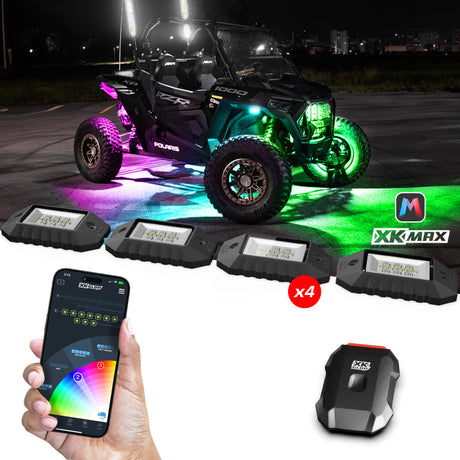 XKGLOW XK Glow RGBW 4pc Addressable LED Rock Light Kit Light Bars & Cubes aftermarket performance part