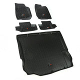 Rugged Ridge Floor Liner Front/Rear/Cargo Black 2011-2018 Jeep Wrangler JK 2 Dr Rugged Ridge Floor Mats - Rubber  AXOPROS