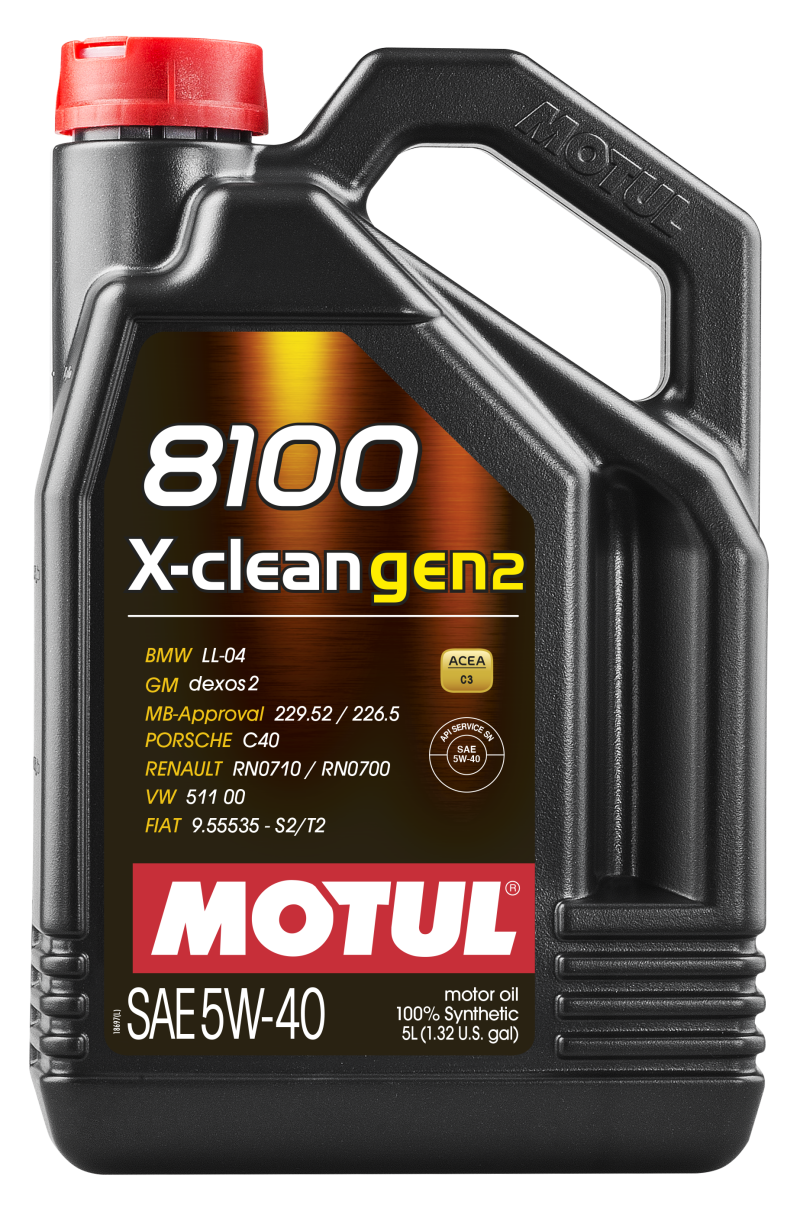 Motul 5L Synthetic Engine Oil 8100 X-CLEAN Gen 2 5W40 Motul Motor Oils  AXOPROS