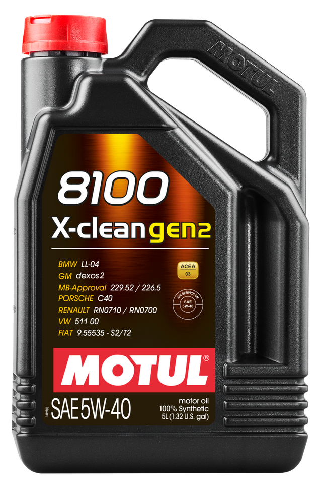 Motul 5L Synthetic Engine Oil 8100 X-CLEAN Gen 2 5W40 Motul Motor Oils  AXOPROS