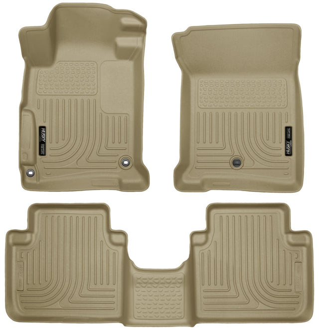 Husky Liners 2013 Honda Accord WeatherBeater Tan Front & 2nd Seat Floor Liners (4-Door Sedan Only) Husky Liners Floor Mats - Rubber  AXOPROS