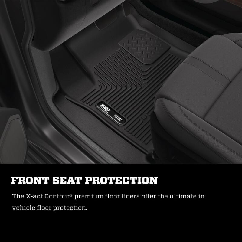 Husky Liners 19-21 Silverado/Sierra 1500/2500/3500 Double Cab X-ACT 2nd Seat Floor Liner - BLK Husky Liners Floor Mats - Rubber  AXOPROS