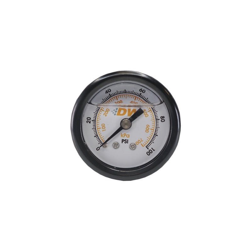 DeatschWerks 0-100 PSI 1/8in NPT Mechanical Fuel Pressure Gauge 1.5in Diameter Black Housing DeatschWerks Gauges  AXOPROS