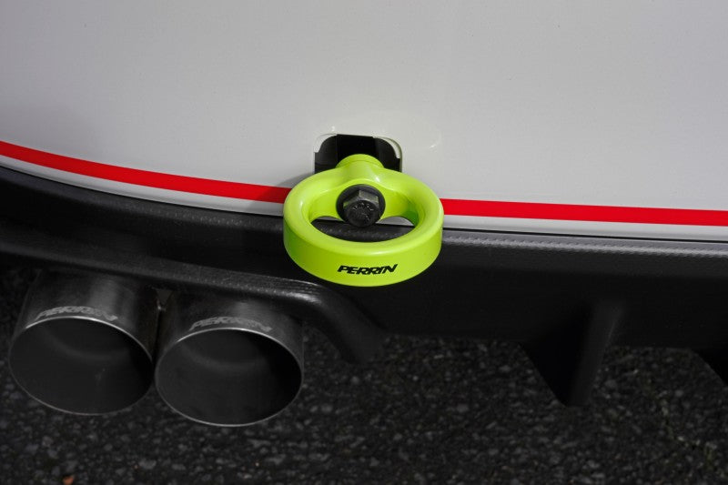 PERRIN 15-21 Subaru WRX/STI Tow Hook Kit (Rear) - Neon Yellow Perrin Performance Tow Hooks  AXOPROS