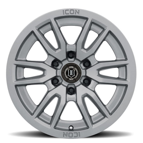 ICON Vector 6 17x8.5 6x5.5 0mm Offset 4.75in BS 106.1mm Bore Titanium Wheel ICON Wheels - Cast  AXOPROS