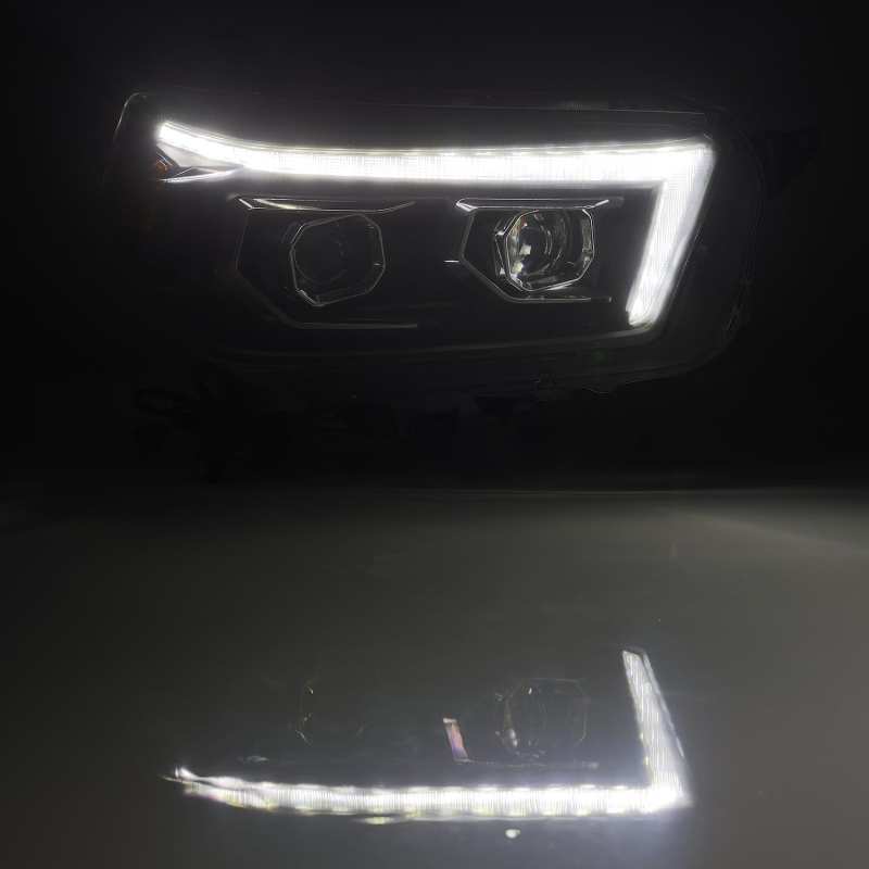 AlphaRex 10-13 Toyota 4Runner LUXX LED Proj Headlights Plank Style Black w/Seq Signal/DRL AlphaRex Headlights  AXOPROS