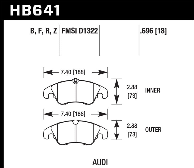 Hawk 2009-2014 Audi A4 HPS 5.0 Front Brake Pads Hawk Performance Brake Pads - Performance  AXOPROS