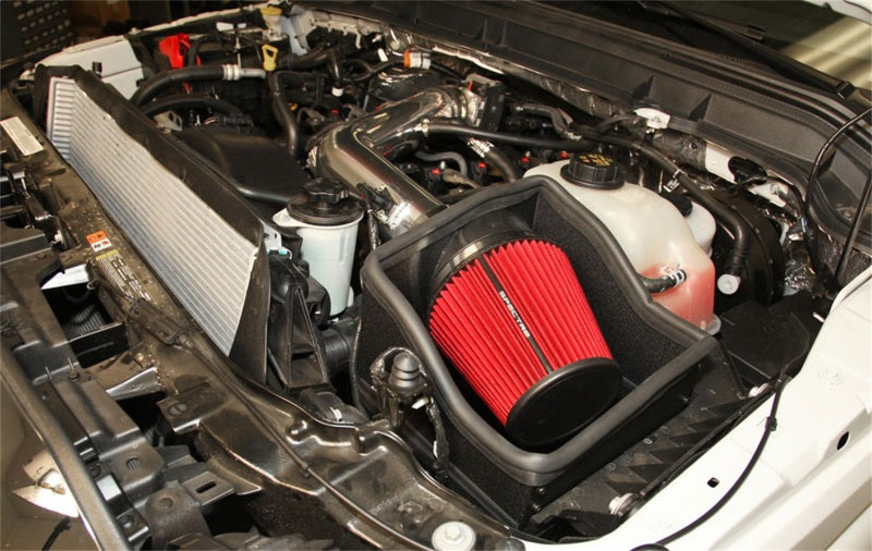 Spectre 11-14 Ford F250/350 V8-6.2L F/I Air Intake Kit - Polished w/Red Filter Spectre Cold Air Intakes  AXOPROS
