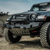 Westin 18-20 Jeep Wrangler WJ2 Full Width Front Bumper w/LED Light Bar Mount Textured Black Westin Bumpers - Steel  AXOPROS