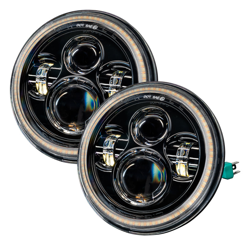 Oracle 07-18 Jeep Wrangler JK Switchback LED Halo Headlights - Amber/White - Switchback ORACLE Lighting Headlights  AXOPROS