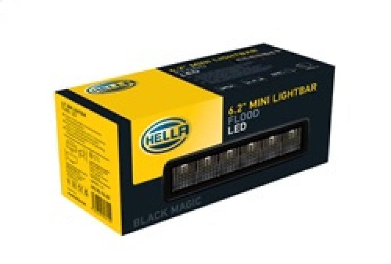 Hella Universal Black Magic 6 L.E.D. Mini Light Bar - Flood Beam Hella Fog Lights  AXOPROS