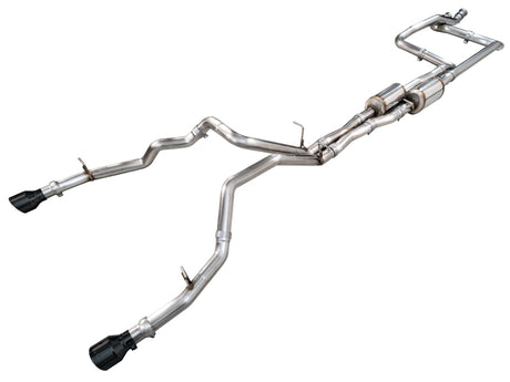 AWE Tuning AWE Tuning 2025+ RAM 1500 RHO 3.0 I6 TT 0FG Dual Rear Exit Cat-Back Exhaust - Diamond Black Tips Catback aftermarket performance part