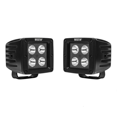 Westin Westin HyperQ LED Auxiliary Lights 3in x 3in cube 20w Flood - Black Light Bars & Cubes aftermarket performance part