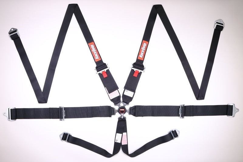 RaceQuip Black SFI CAMLOCK 6pt PU Lap HNR Seat Belt Racequip Seat Belts & Harnesses  AXOPROS