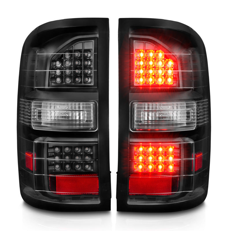ANZO 2014-2018 GMC Sierra LED Tail Lights Black Housing Clear Lens ANZO Tail Lights  AXOPROS