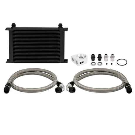 Mishimoto Universal 25 Row Oil Cooler Kit (Black Cooler) Mishimoto Oil Coolers  AXOPROS