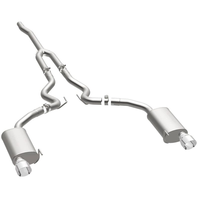 MagnaFlow Cat Back, SS, 2.5in, Street, Dual Split Polished 4.5in Tips 2015 Ford Mustang Ecoboost Magnaflow Catback  AXOPROS