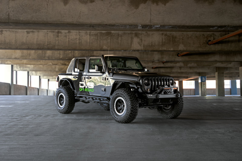 DV8 Offroad 07-23 Jeep Wrangler/Gladiator JT/JK/JL FS-25 Stubby Front Bumper w/Plated Bull Bar DV8 Offroad Bumpers - Steel  AXOPROS