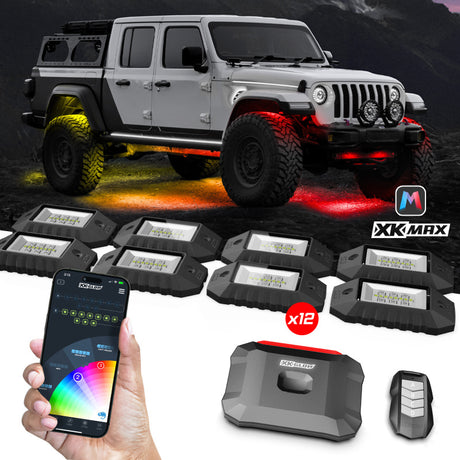 XKGLOW XK Glow RGBW 12pc Addressable LED Rock Light Kit Light Bars & Cubes aftermarket performance part