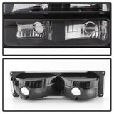 xTune Chevy Suburban 94-98 Headlights w/ Corner & Parking Lights 8pcs Black HD-JH-CCK88-AM-BK-SET SPYDER Headlights  AXOPROS