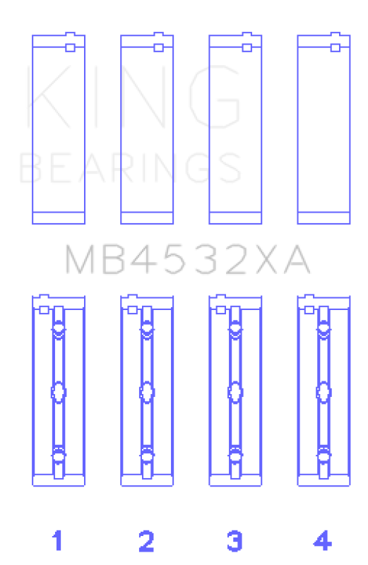 King Mercedes-Benz OM 642.822/36/910/20/30/70 Main Bearing Set King Engine Bearings Bearings  AXOPROS
