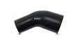 Vibrant 2.50in ID x 3in ID Gloss Black Silicone 45 Degree Transition Elbow Vibrant Silicone Couplers & Hoses  AXOPROS