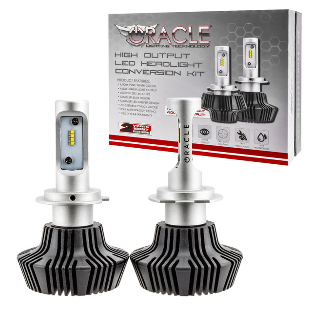 Oracle H7 4000 Lumen LED Headlight Bulbs (Pair) - 6000K ORACLE Lighting Bulbs  AXOPROS