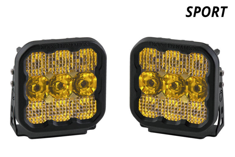 Diode Dynamics SS5 LED Pod Sport - Yellow Combo (Pair) Diode Dynamics Light Accessories and Wiring  AXOPROS