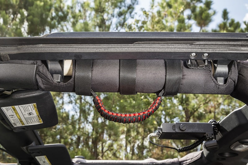Rugged Ridge Paracord Grab Handles Red/Black Pair Rugged Ridge Dash & Interior Trim  AXOPROS