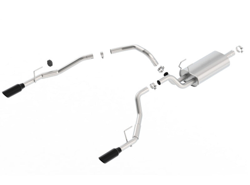 Borla 09-17 Ram 1500 5.7L V8 5in Single Tip Black Chrome Cat-Back Touring Exhaust Through Bumper Borla Catback  AXOPROS