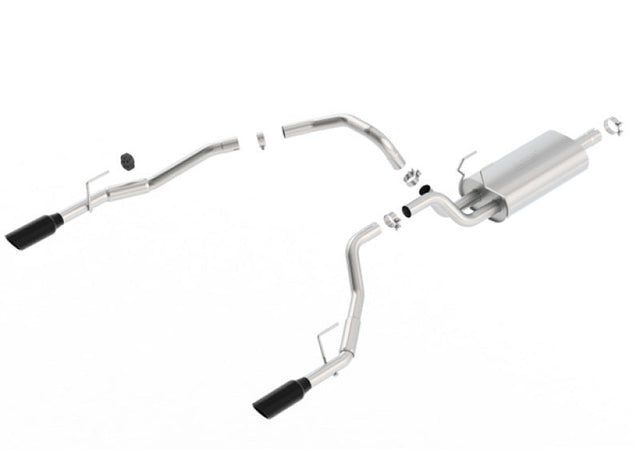Borla 09-17 Ram 1500 5.7L V8 5in Single Tip Black Chrome Cat-Back Touring Exhaust Through Bumper Borla Catback  AXOPROS