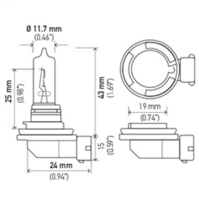 Hella Bulb H9 12V 65W PGJ19-5 T4 Hella Bulbs  AXOPROS