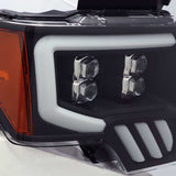 AlphaRex 09-14 Ford F-150 NOVA LED Proj Headlights Plank Style Matte Black w/Activ Light/Seq Signal AlphaRex Headlights  AXOPROS
