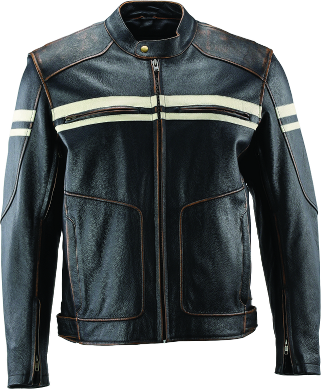 Kuryakyn Leather By River Road Hoodlum Vintage Leather Jacket Black - XL Kuryakyn Jackets - Leather  AXOPROS