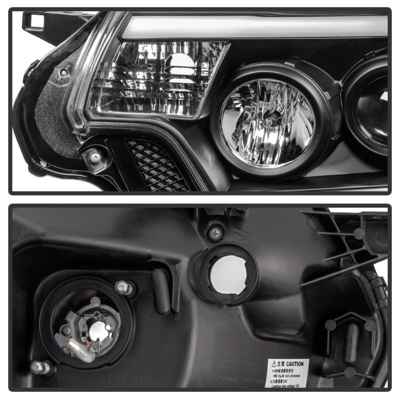 Spyder Toyota Tacoma 12-15 Projector Headlights Light Bar DRL Black PRO-YD-TT12-LBDRL-BK SPYDER Headlights  AXOPROS