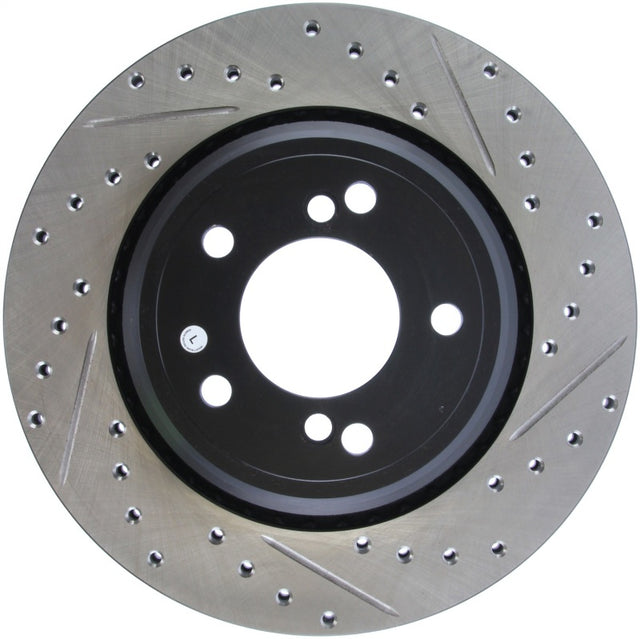 StopTech 00-03 BMW M5 (E39) Slotted & Drilled Left Rear Rotor Stoptech Brake Rotors - Slot & Drilled  AXOPROS