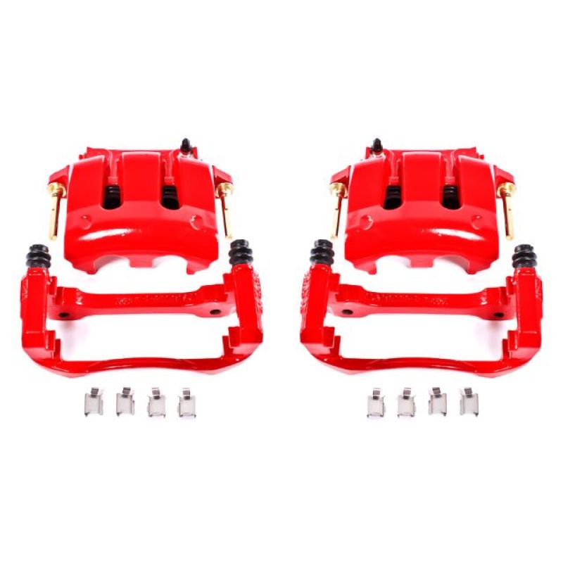 Power Stop 05-14 Ford Mustang Front Red Calipers w/Brackets - Pair PowerStop Brake Calipers - Perf  AXOPROS