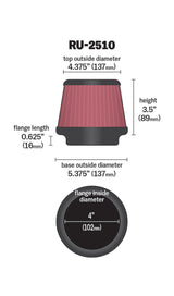 K&N Universal 4 Inch Filter K&N Engineering Air Filters - Universal Fit  AXOPROS