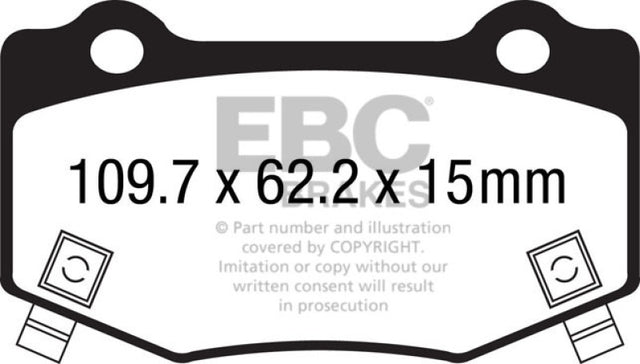 EBC 16+ Cadillac ATS-V 3.6 Twin Turbo Redstuff Rear Brake Pads EBC Brake Pads - Performance  AXOPROS