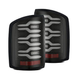 AlphaRex AlphaRex 14-18 GMC Sierra 1500/2500HD/3500HD LUXX-Series LED Tail Lights Blk w/Actv Light & Seq. Sig Tail Lights aftermarket performance part