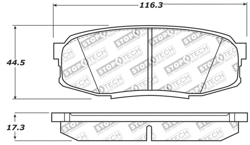 StopTech 13-18 Toyota Land Cruiser Performance Rear Brake Pads Stoptech Brake Pads - Performance  AXOPROS