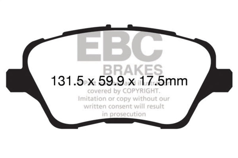 EBC 13+ Ford Fiesta 1.6 Turbo ST Greenstuff Front Brake Pads EBC Brake Pads - Performance  AXOPROS