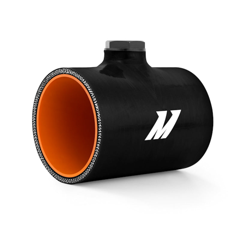 Mishimoto 3.0in Black Silicone Coupler w/ 1/8in NPT Bung Mishimoto Silicone Couplers & Hoses  AXOPROS